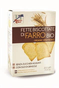 FSC FETTE BISCOTTATE DI FARRO BIO SENZA ZUCCHERI AGGIUNTI CON OLIO DI GIRASOLE SENZA OLIO DI PALMA 200 G
