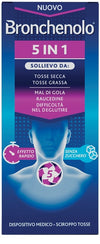 BRONCHENOLO 5 IN 1 SCIROPPO TOSSE 120 ML SENZA ZUCCHERO, ALCOL, LATTOSIO, GLUTINE, COLORANTI ARTIFICIALI E OGM