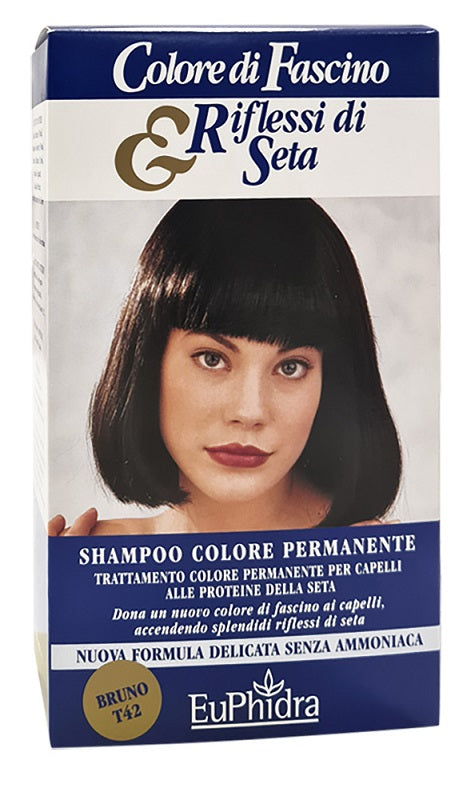 EUPHIDRA COLORE DI FASCINO & RIFLESSI DI SETA SHAMPOO COLORE PERMANENTE 42 BRUNO 120 ML
