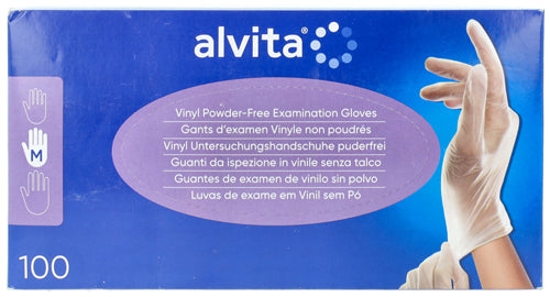 ALVITA POWDER-FREE VINYL INSPECTION GLOVES M 100 PIECES