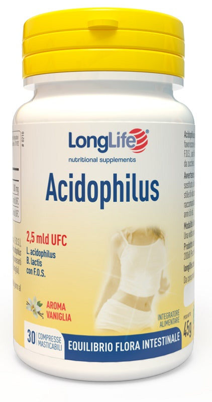 LONGLIFE ACIDOPHILUS 30 CHEWABLE TABLETS