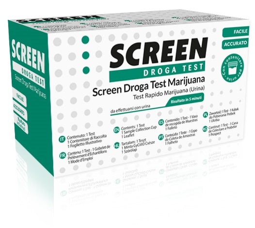SCREEN DROGA TEST MARIJUANA TEST ANTIDROGA CON CONTENITORE URINA