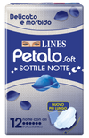 LINES PETALO SOFT SOTTILE NOTTE CON ALI IPOALLERGENICO 12 PEZZI