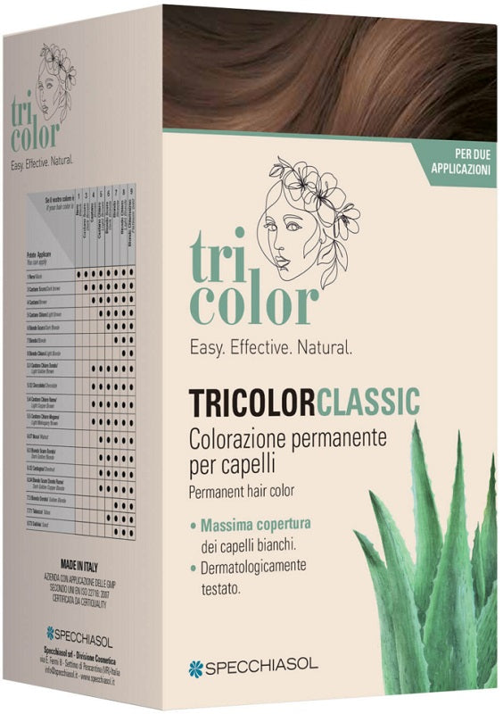 TRICOLOR CLASSIC 3 CASTANO SCURO 2 TUBI 50 ML + 2 SHAKER 50 ML + 4 BUSTINE 8 ML