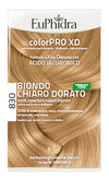 EUPHIDRA COLORPRO XD 830 BIONDO CHIARO DORATO GEL COLORANTE CAPELLI IN FLACONE + ATTIVANTE + BALSAMO + GUANTI