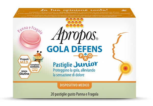 APROPOS GOLA DEFENS PRO 20 PASTIGLIE JUNIOR PANNA FRAGOLA