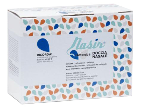 NASIR DOCCIA NASALE CON SOLUZIONE FISIOLOGICA ISOTONICA 10 SACCHE 250 ML + 1 BLISTER
