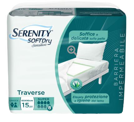 SERENITY TRAVERSA SD SENSITIVE SUPER 60X90 CM 15 PEZZI