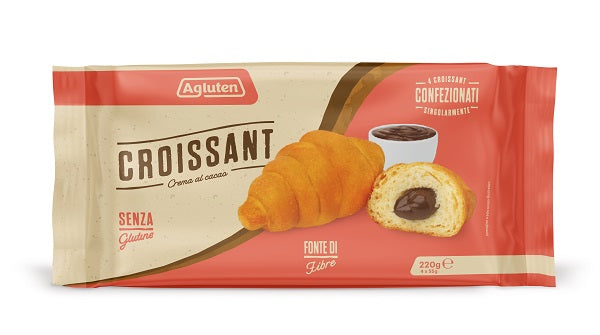 AGLUTEN CROISSANT CREMA CACAO 4 PEZZI DA 55 G