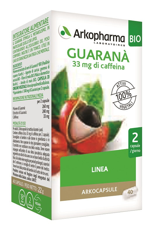 ARKO ORGANIC GUARANA CAPSULES 40 CAPSULES