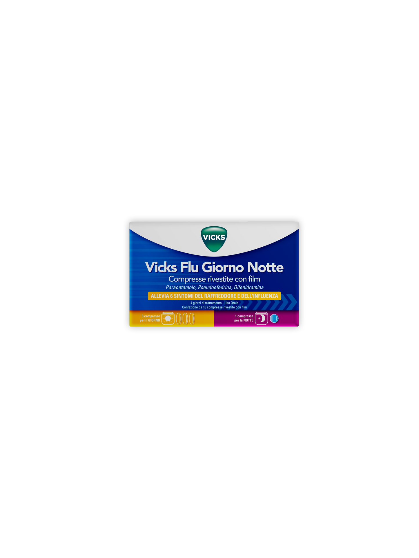 VICKS FLU GIORNO NOTTE*12+4CPR