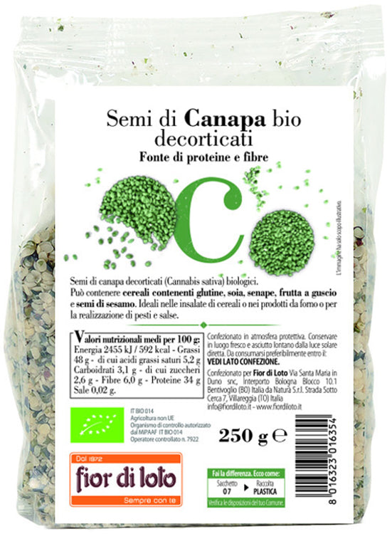 SEMI CANAPA DECORTICATA BIO 250 G