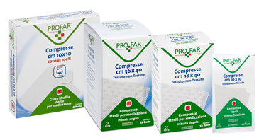 COMPRESSE IN TESSUTO NON TESSUTO 10 X 10 CM 25 PEZZI PROFAR