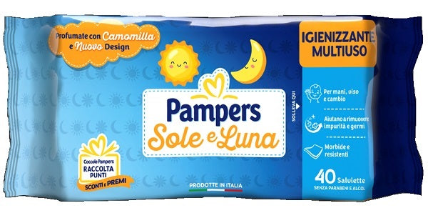 PAMPERS WIPES SOLE & LUNA 40 PEZZI