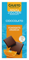 GIUSTO SENZA ZUCCHERO CIOCCOLATO FONDENTE ARANCIA 85 G