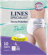 PANNOLONE PER INCONTINENZA LINES SPECIALIST DERMA PANTS MAXI L 10 PEZZI