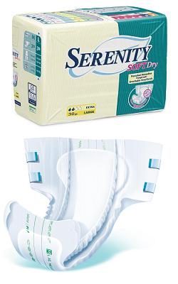 PANNOLONE PER INCONTINENZA SERENITY SOFTDRY FORMATO SUPER T AGLIA LARGE 30 PEZZI