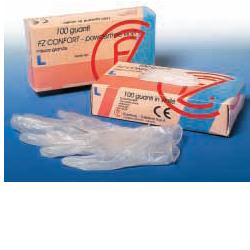 GUANTO IN VINILE CONFORT MISURA SMALL ANTIADERENTE BIOCOMPATIBILE UTILIZZABILE ANCHE A CONTATTO CON SOSTANZE ALIMENTARI 100 PEZZI SENZA POLVERE
