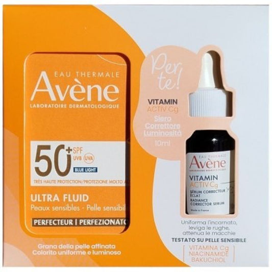 EAU THERMALE AVENE SUNSCREEN ULTRA FLUID PERF SPF50+ 50 ML + VITAMIN ACTIV CG SERUM 10 ML