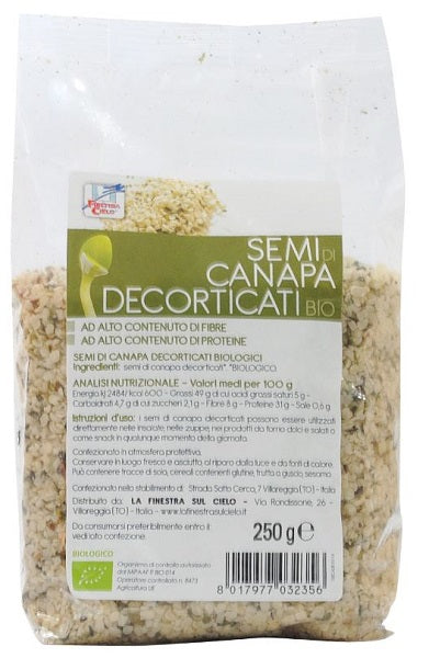 FSC SEMI DI CANAPA DECORTICATI BIO AD ALTO CONTENUTO DI FIBRA 250 G