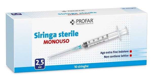 SIRINGA MONOUSO 2,5ML PROFAR