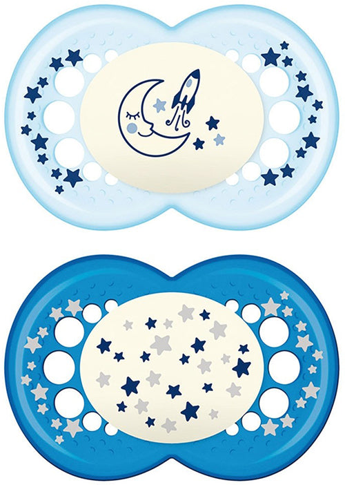 MAM SUCCHIETTO ORIGINAL NIGHT 6+ MESI SILICONE MASCHIO 2 PEZZI