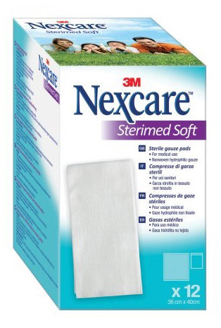 GARZA COMPRESSA STERILE NEXCARE STERIMED SOFT 18X40 CM MUL TILINGUAL 12 PEZZI