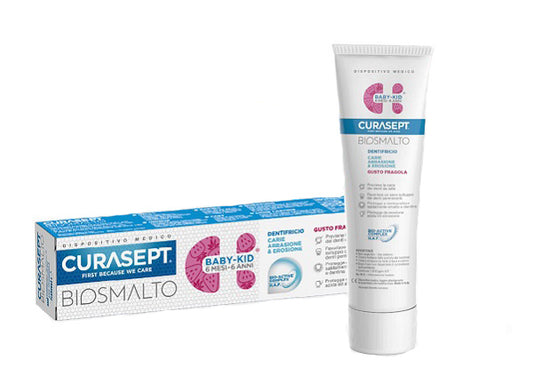CURASEPT BIOSMALTO TOOTHPASTE BABY KID STRAWBERRY CAVITIES ABRASION & EROSION 50 ML