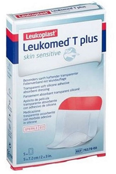 POST-OPERATIVE DRESSING LEUKOMED T PLUS SKIN SENSITIVE TRANSPARENT WATERPROOF WITH SILICONE ADHESIVE MASS 5X7.2CM 5 PIECES