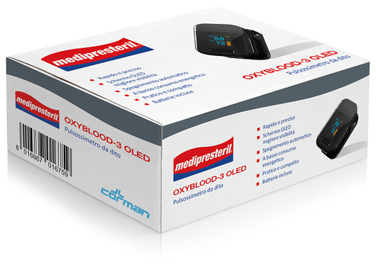 MEDIPRESTERIL OXYBLOOD-3 OLED PULSOSSIMETRO DA DITO