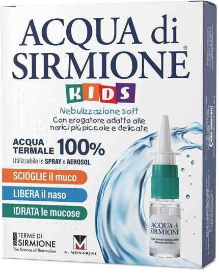 ACQUA DI SIRMIONE KIDS NEBULIZZAZIONE SOFT ACQUA TERMALE 100% 6 FLACONCINI PLURIDOSE X 15 ML