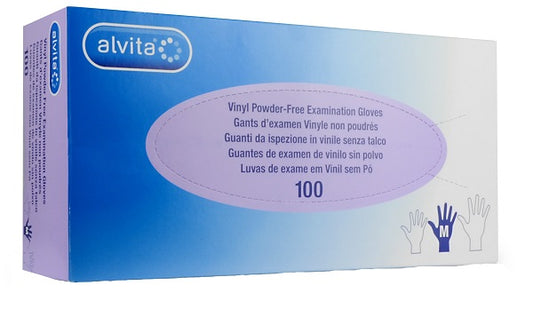 ALVITA GUANTI IN VINILE SENZA POLVERE TAGLIA M 100 PEZZI
