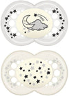 MAM SUCCHIETTO ORIGINAL NIGHT 6+ MESI SILICONE NEUTRO 2 PEZZI