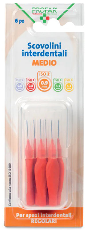 PROFAR ORANGE INTERDENTAL BRUSHES 0.9 6 PIECES