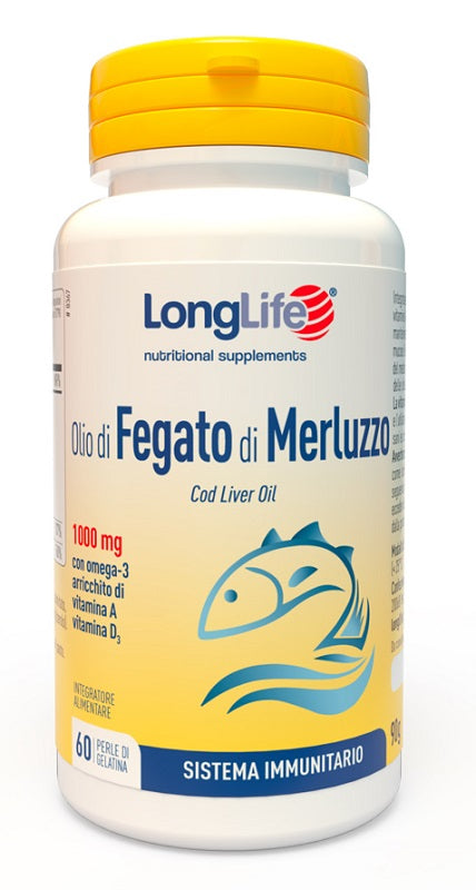 LONGLIFE OLIO FEGATO MERLUZZO 1000 MG 60 PERLE IN GELATINA