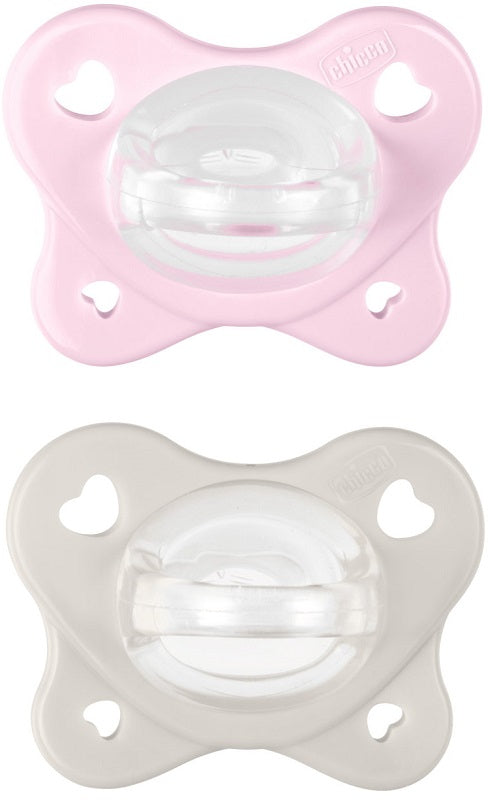 CHICCO DUAL SOFT SOOTHER PINK 2-6 MONTHS 2 PIECES