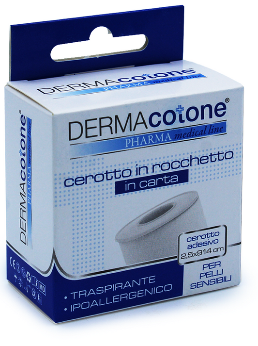 CEROTTO ROCCHETTO IN CARTA DERMACOTONE BIANCO 2,5X914CM 1 PEZZO