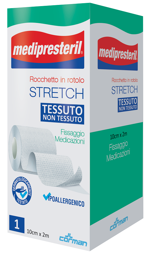 MEDIPRESTERIL ROCCHETTO ROTOLO STRETCH TESSUTO NON TESSUTO 10 CM X 200 CM