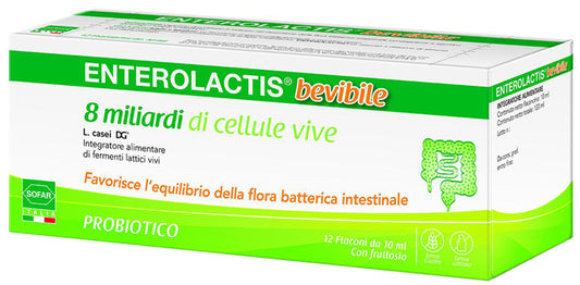 ENTEROLACTIS BEVIBILE 12 FLACONCINI DA 10 ML SOFAR