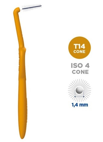 SCOVOLINO CURASEPT PROXI ANGLE MISURA T14 CONICO ISO 4 COLORE OCRA DIAMETRO 1,4 MM