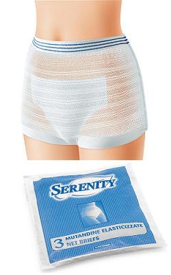 MUTANDINA ELASTICA RETTANGOLARE A RETE SERENITY M 3 PEZZI