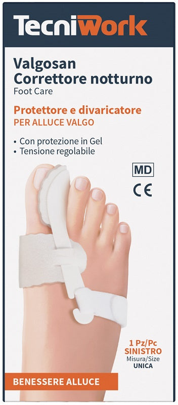 CORRETTORE NOTTURNO PER ALLUCE VALGO SINISTRO MISURA UNICA VALGOSAN 1 PEZZO