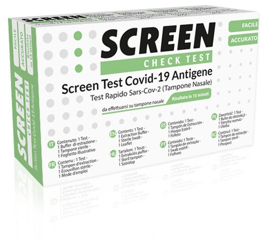 SCREEN TEST AUTODIAGNOSTICO ANTIGENICO RAPIDO COVID-19 SARS-COV-2 TAMPONI NASALI SELFTEST COVID TEST ANTIGENE SCREEN