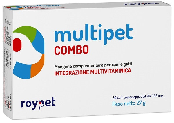 MULTIPET COMBO INTEGRAZIONE MULTIVITAMINICA CANI E GATTI 30 COMPRESSE APPETIBILI DA 900 MG