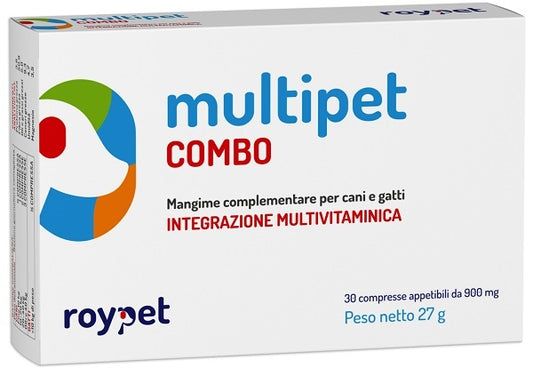 MULTIPET COMBO INTEGRAZIONE MULTIVITAMINICA CANI E GATTI 30 COMPRESSE APPETIBILI DA 900 MG