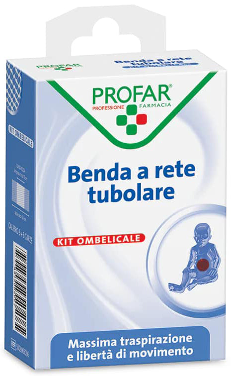 BENDA A RETE ELASTICA OMBELICALE 3 M TESI + 3 GARZE CALIBRO 6 PROFAR