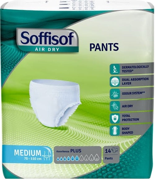 PANNOLONE PER INCONTINENZA SOFFISOF AIR DRY PANTS EXTRA LARGE 8 PEZZI