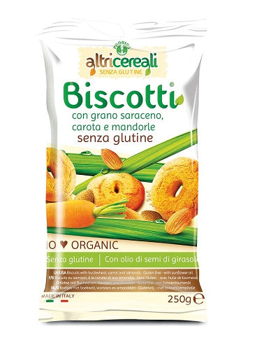 ALTRICEREALI BISCOTTI DI GRANO SARACENO CON CAROTA E MANDORLE BIO 250 G