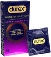 DUREX NUDE SENSATION REGULAR EXTRA LUBRICATED 6 PIECES