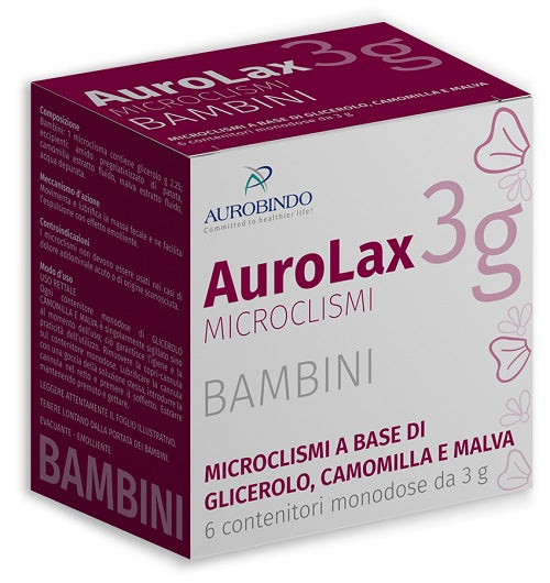 MICROCLISMI PER BAMBINI AUROLAX 6 CONTENITORI 3 G